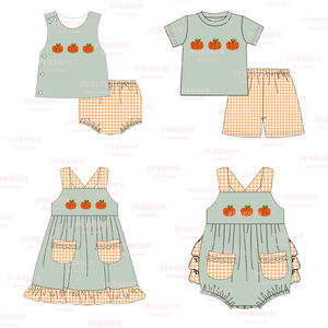 Fancy Baby Girls <span class=keywords><strong>zucca</strong></span> Smocked Dress per bambini bambino di Halloween nodo francese set di abbigliamento personalizzato all'ingrosso abiti autunnali per bambini - Product Image 4