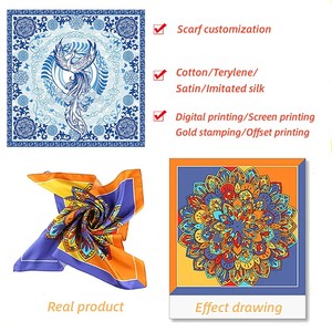 All'ingrosso personalizzato da donna alla moda con foulard di raso quadrato con stampa digitale imitata sciarpa di seta <span class=keywords><strong>Bandana</strong></span> per ragazze - Product Image 5