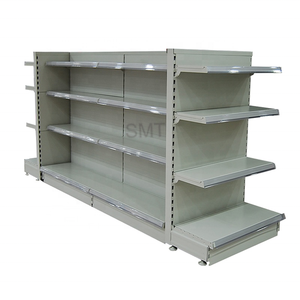 Étagère Gondole Robuste à Panneau Arrière Solide, Simple et Double Face, en Métal, pour Supermarché, Capacité 120 kg - Product Image 1