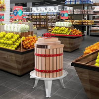 Presse-agrumes manuel en bois en spirale de 12 L pour usage commercial, facile à utiliser, pour pommes, grenades, oranges, raisins et légumes