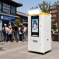 Borne photo libre-service Skineat avec impression de photos et distributeur d'autocollants pour événements en centre commercial