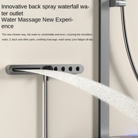 Système de douche de luxe pour salle de bain, ensemble de douche à effet pluie en laiton, montage mural, thermostatique, douche numérique intelligente avec massage des épaules