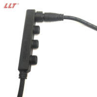 LLT M16 F Splitter Distribuidor Plástico IP67 Cable eléctrico Luz Led Conector impermeable de 3 pines