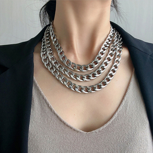 Collar cubano de acero de titanio, collar de hombre, collar de Hop Hip, cadena de suéter, fabricación de joyas DIY - Product Image 1