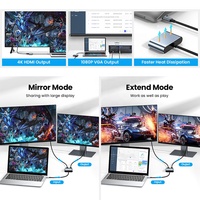Adaptador Multipuerto Xput USB C Tipo C a HDMI VGA, Compatible con Salida de Pantalla Dual para Laptop, Smartphone, Tablet a Monitor