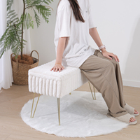 Haute Qualité Moderne Fausse Fourrure Flip Top Banc De Rangement Lit Fin Tabouret Repose-pieds pour Chambre et Salon Entrée