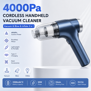 OEM ODM 4000Pa Cordless Handheld <b>Vacuum</b> Cleaner <b>Portable</b> Car <b>Vacuum</b> Air Duster Blower Inflator Type C Rechargeable for Wholesale - Product Image 1