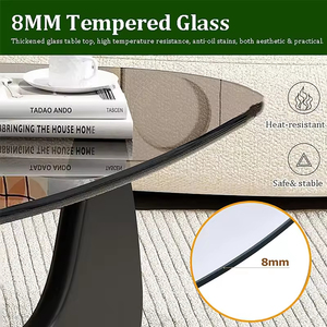 Hot bán hiện đại vòng trong nhà Bàn cà phê cao cấp và tối giản Kính Bàn cà phê phòng khách đồ nội thất bán buôn - Product Image 2