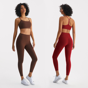 Women's Yoga Tracksuit <strong>Nude</strong> <strong>Fleece</strong> <strong>Lined</strong> Butt Lifting Quick Dry Breathable Two-Piece Activewear for Running Outdoor Fitness - Product Image 4