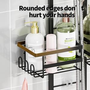 Organizzatore per Doccia in Metallo Nero con Portasapone, Supporto Appendibile per Doccia - Product Image 5