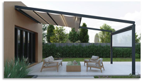 Auvent de toit rétractable motorisé électrique personnalisable PVC cadre en alliage d'aluminium couverture de terrasse de patio extérieur projection maximale 5m