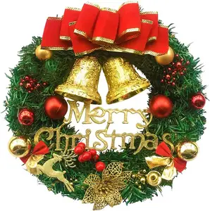 Christmas Wreath <strong>Reef</strong> Wall Hanging Ornament Merry Christmas Front <strong>Door</strong> Decorative Wreath,Artificial Pine Garland - Product Image 1