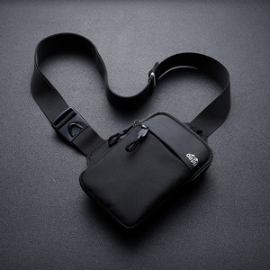 Custom Men's Mini Nylon Single Shoulder Bag <strong>Small</strong> Square Black Crossbody Sport <strong>Chest</strong> Pack with Anti-Theft Portable Feature - Product Image 1