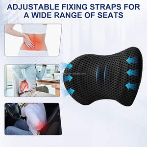 Gran oferta, cojín de soporte Lumbar para masaje, vibración para aliviar el dolor de espalda, espuma viscoelástica, silla de oficina para coche, correa ajustable ergonómica - Product Image 1