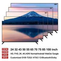 Téléviseur OEM 43 50 Android LED 55 65 75 pouces Écran plat Full HD 4K Smart TV