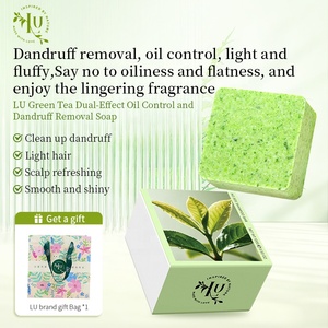 Savon Shampoing Solide Artisanal Végétalien <span class=keywords><strong>LU</strong></span> au Thé Vert, Anti-Pelliculaire, Contrôle du Sébum, Fraîcheur Naturelle et Biologique pour Soins Capillaires en Gros - Product Image 2