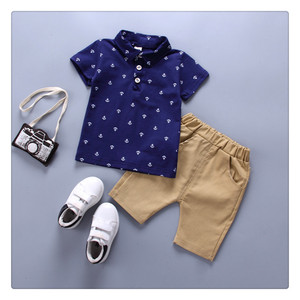 Vêtements pour enfants en gros, ensembles de vêtements d'été pour bébés garçons, chemises avec shorts, ensembles pour enfants - Product Image 1