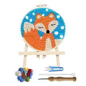 Großhandel DIY Crafts Punch Needle Starter Tier Teppich Hooking Kit Fox für Anfänger