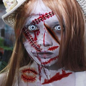 VANTATY Kit de 215 Piezas de Tatuajes Temporales 3D de Cicatrices y Puntadas para Halloween, Material de Papel, Personalizado para la Cara, Todas las Edades - Product Image 6