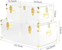 Vente en gros usine : Coffre de rangement décoratif en acrylique transparent, moderne, personnalisé, lavable, à surface polie, avec serrures et poignée