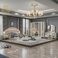 Ensemble de meubles de chambre à coucher de luxe pleine grandeur bonne qualité en bois chambre à coucher principale Style Simple coiffeuse table de chevet fonction stockage