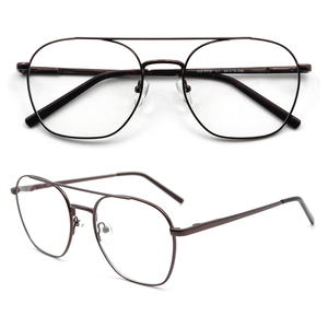 Montatura per Occhiali HIGO in Metallo Dorato di Lusso, Stile Business Quadrato a Cerchio Intero, Unisex per Uso Quotidiano - Product Image 1