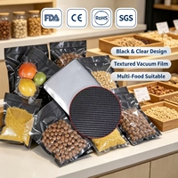 Schwarze Transparente Vakuumverpackungsbeutel für Trockenwaren, Nüsse, Obst, Gemüse und Andere Produkte, die Feuchtigkeitsschutz benötigen