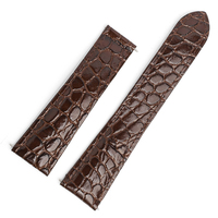 Nouveau bracelet de montre en cuir véritable à motif crocodile, noir et marron, 20 mm 22 mm, souple, sans boucle, pour Longines L4 L2 Seiko