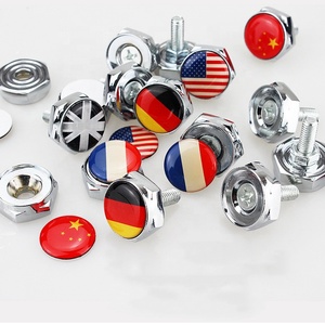 Viti con logo per <span class=keywords><strong>targa</strong></span> <span class=keywords><strong>auto</strong></span> in alluminio cromato da 4 pezzi vite per <span class=keywords><strong>targa</strong></span> con LOGO personalizzato - Product Image 1