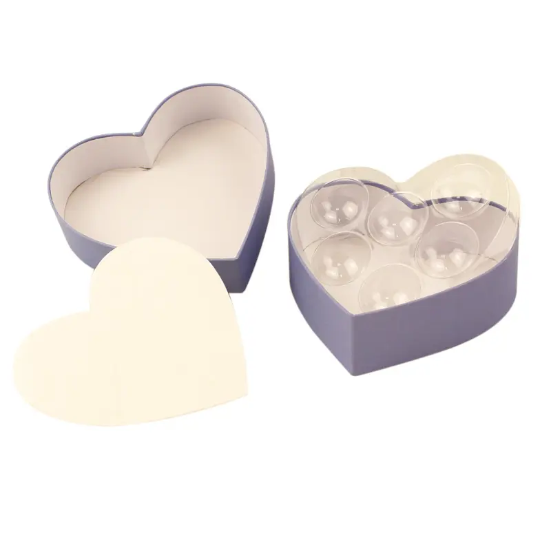 結婚式のための卸売ロマンチックなバレンタインローズフラワーフードグレードキャンディー空のハート型チョコレートギフトボックス