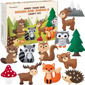 Yeni başlayanlar eğitim desen pdf woodland orman creatures dolması peluş bebekler çocuklar zanaat keçe hayvanlar diy dikiş kiti