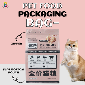Material de embalaje de alimentos para mascotas personalizado, bolsa inferior plana de embalaje de alimentos secos con cremallera - Product Image 2