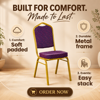 Chaises de banquet empilables en métal à cadre en fer pour restaurants, mariages, hôtels et événements commerciaux – Vente en gros à prix réduit