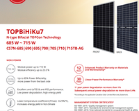 Solaire TOPBiHiKu7 N-type Bifacial TOPCon 680W 690W 700W 705W Panneau Solaire Double Verre Super Puissance Supérieure