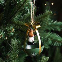 Metall-Fallschirm-Weihnachtsglocken-Ornamente, Weihnachtsmann, Schneemann, Rentier, Eisenanhänger für Weihnachtsbaum, Hängedekoration, Feiertagsdeko, Geschenk