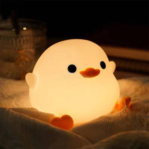 Pato Nightlights Led luz <span class=keywords><strong>de</strong></span> noche <span class=keywords><strong>patito</strong></span> lámpara recargable USB dibujos animados silicona niños chico dormitorio decoración regalo <span class=keywords><strong>de</strong></span> cumpleaños - Product Image 1