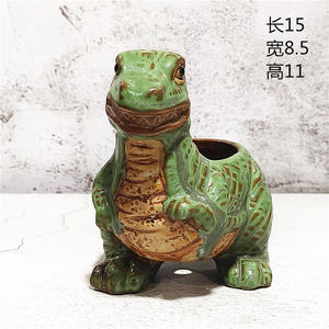 Pot de fleurs créatif et mignon de dessin animé, petit dinosaure, pot de fleurs succulentes en céramique, petit <span class=keywords><strong>bassin</strong></span> de plantes, vente en gros - Product Image 2