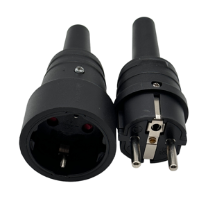 रबर यूरोपीय संघ पुरुष ग्राउंडिंग विद्युत शक्ति के साथ प्लग 250V 16A 2 पिन दौर पिन 4.8mm दोहरी पुरुष प्लग बाहरी उपयोग के लिए - Product Image 2