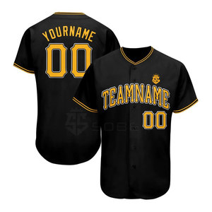 Solid Color Button-<b>Down</b> Baseball Jersey 100% Polyester Breathable Plus Size Sportswear High Quality Customized Color Logo Direct - Product Image 1
