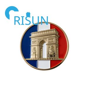 Pièces <span class=keywords><strong>de</strong></span> monnaie personnalisées en métal émaillé 3D, souvenirs <span class=keywords><strong>de</strong></span> Paris, France, pour cadeaux et défis, vente en gros - Product Image 5