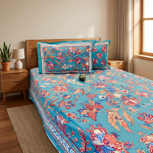 Parure de lit imprimée 100% coton biologique 200TC motif floral éléphant taille King pour la maison et l'hôtel - Product Image 2