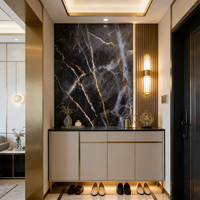 Lámina de PVC con Recubrimiento UV, Impermeable, Resistente al Fuego, con Acabado Brillante, Diseño Floral Moderno, para Decoración del Hogar
