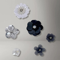 Patchs floraux faits main en feutre perlé, colorés, ornés de strass et de paillettes, pour costumes de scène, chaussettes, chaussures et accessoires brillants