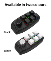Teclado Macro RGB para Juegos, 6 Teclas + 1 Perilla de Volumen, Teclado para Juegos con Cable/Inalámbrico, Interruptor Rojo, Intercambio en Caliente, Función de Copiar y Pegar, Compatible con Windows