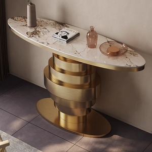 Mesa <span class=keywords><strong>consola</strong></span> de metal de lujo moderna <span class=keywords><strong>para</strong></span> sala de estar nuevo estilo clásico hogar Villa Deco pasillo mesa auxiliar <span class=keywords><strong>mesas</strong></span> de entrada de mármol - Product Image 6