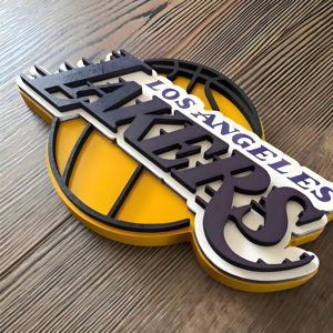 Vendita di fabbrica Lakers 3D illuminati a LED in acrilico cartelli a muro per affari insegne elettroniche per edifici - Product Image 1