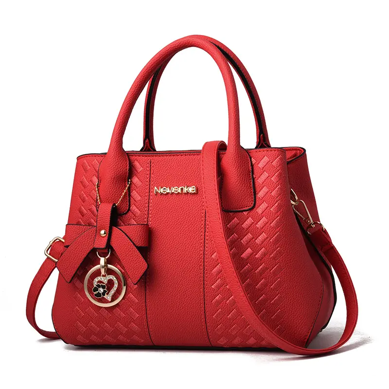 Good price stylish tote handbag pu leather durable focusrite sac femme hot selling 2022 Red evening handbags for women