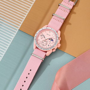 Reloj de Cuarzo de Nylon Simple con Diseño de Dibujos Animados, Cronógrafo de Fase Lunar de Tres Ojos y Seis Manecillas, Unisex, Deportivo, de Moda, Analógico de Alta Calidad, Personalizado 3 - Product Image 3