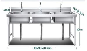 Fregadero de cocina de acero inoxidable de alta resistencia VICTORY, mesa de centro inoxidable para hoteles y restaurantes, suministros comerciales - Product Image 4
