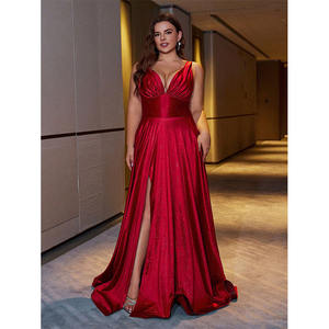 Nuovo Abito <span class=keywords><strong>da</strong></span> Sera Estivo <span class=keywords><strong>da</strong></span> <span class=keywords><strong>Donna</strong></span> <span class=keywords><strong>Taglie</strong></span> <span class=keywords><strong>Forti</strong></span> Elegante dei Produttori con Bretelle Sexy Scollo a V e Design Aderente Plissettato - Product Image 2